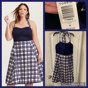 Torrid HU Dr. Who Plaid Halter Dress Size 18 NWT